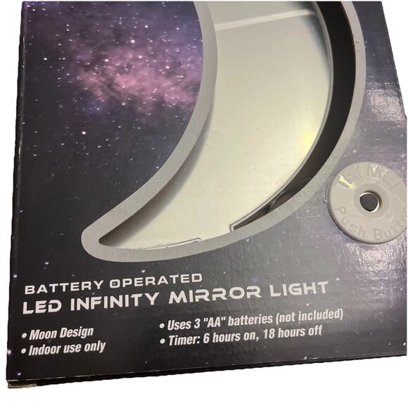 EZ-Illuminations LED Infinity Mirror Light Moon With Timer Battery Operated Fun - Picture 3 of 8